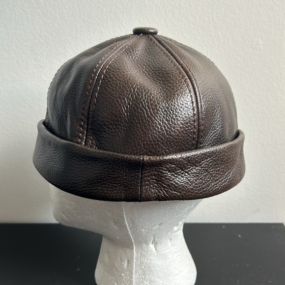 Brown Imitation Leather Cap - Picture 2 of 5